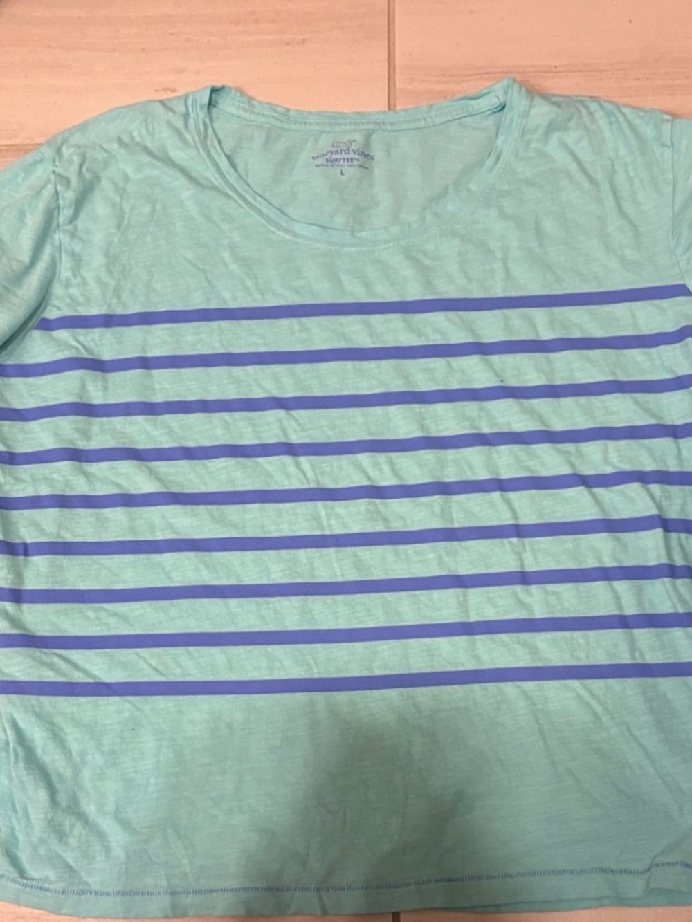 VINEYARD VINES SIZE LARGE L WOMEN'S AQUA STRIPED TOP LOT6064